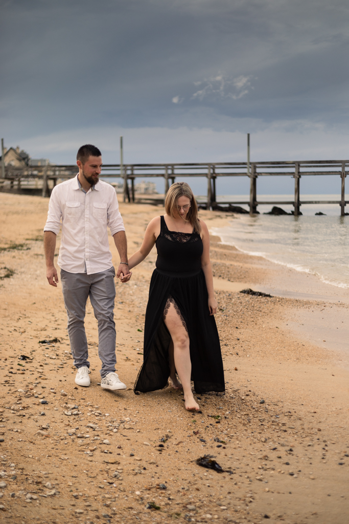 Séance couple à la mer Normandie